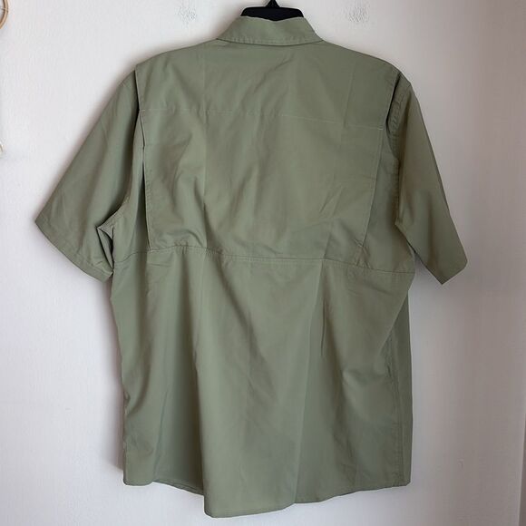 L.L. Bean Men Tropicwear Shirt Short-Sleeve UPF 50 green button down large tall - Picture 15 of 15